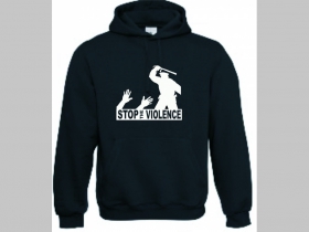 Stop Violence  mikina s kapucou stiahnutelnou šnúrkami a klokankovým vreckom vpredu 